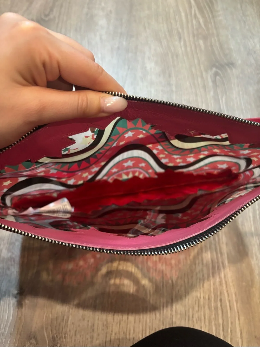 Rare M Missoni Pink & Red PVC Leather Y2K Shoulder Bag